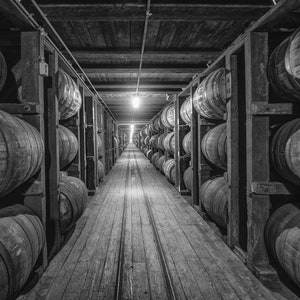 Old Bourbon Distillery Rickhouse Fine Art Print, Whiskey Barrel Wall Art and Decor