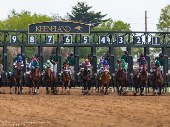 Keeneland Thoroughbred Horse Racing Lexington Bluegrass Kentucky Photo Art Print Rustic Home Decor Business Office Bar Equestrian Art