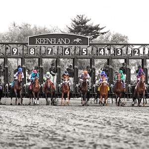 Fine Art Print of Keeneland Racing, Horse Racing, Lexington, Bluegrass, Kentucky, Photo Rustic Home Equestrian Decor, Business Office Bar