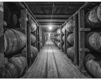 Old Bourbon Distillery Rickhouse Fine Art Print, Whiskey Barrel Wall Art and Decor