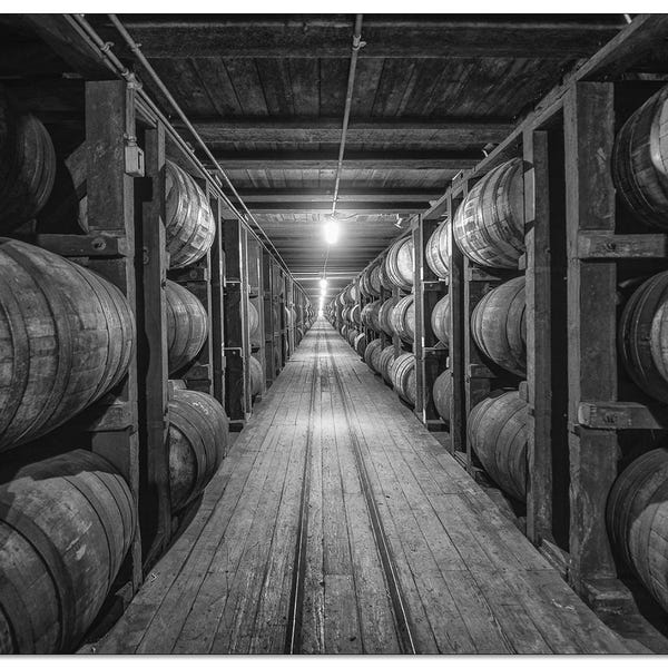 Old Bourbon Distillery Rickhouse Fine Art Print, Whiskey Barrel Wall Art and Decor