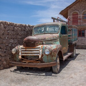 Old Rusty Truck, Salar de Uyuni, Bolivia. Photo Art Print for Home, Business, Office, Bathroom, Garage. Home Decor, Farm Truck, Rustic.