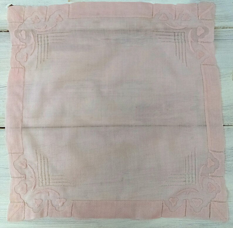 Vintage HankiePink LinenWedding Hankie1950sBridal ShowerTea PartyBaby Gender RevealBaby Shower