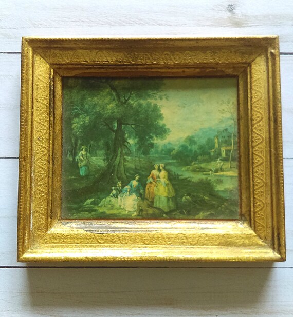 Vintage Framed Art Set Of 2 Made In Florence Italy 5 Image 0