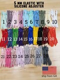 Soft Elastic with Adjuster, Adjustable Ear Loops Elastic,Soft Elastic for sewing Face Masks , 5mm elastic , elastic cord,1/4 inch Elastic