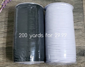 200 yards 1/8 inch 3MM High Quality Skinny Thin Braided Elastic Band For Sewing Face Masks DIY for Mask