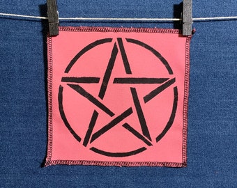 Pentagramm Rücken Aufnäher - Pink