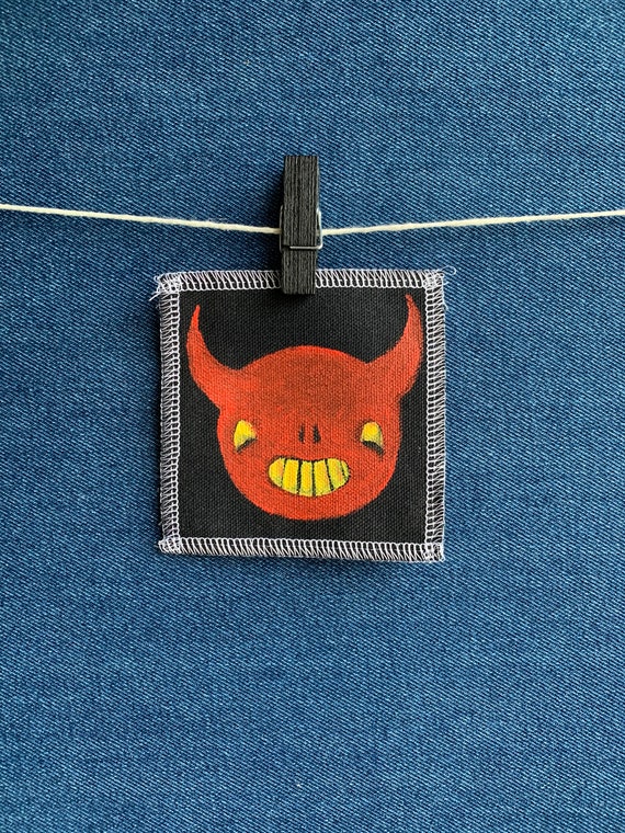 Happy Devil Patch Hand Painted by V