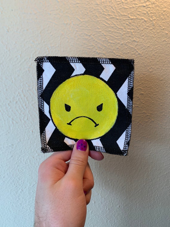 Angry Little Boy Patch Hand Painted by V