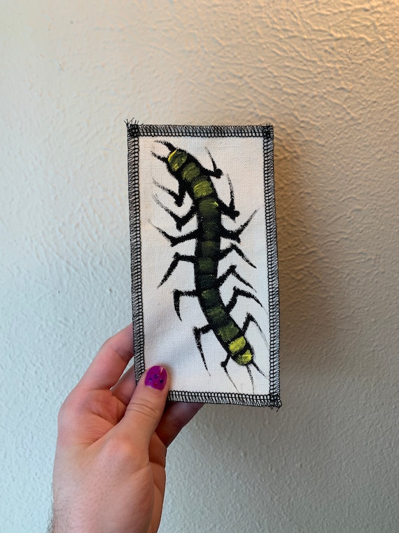 Large Centipede Patch Hand Painted by V