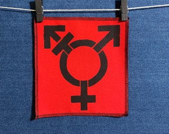 Trans Symbol Back Patch - Red