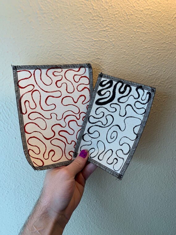 Squiggle Patch Hand Painted by V