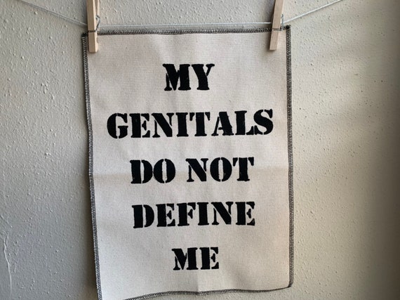 My Genitals Do Not Define Me Back Patch - Natural