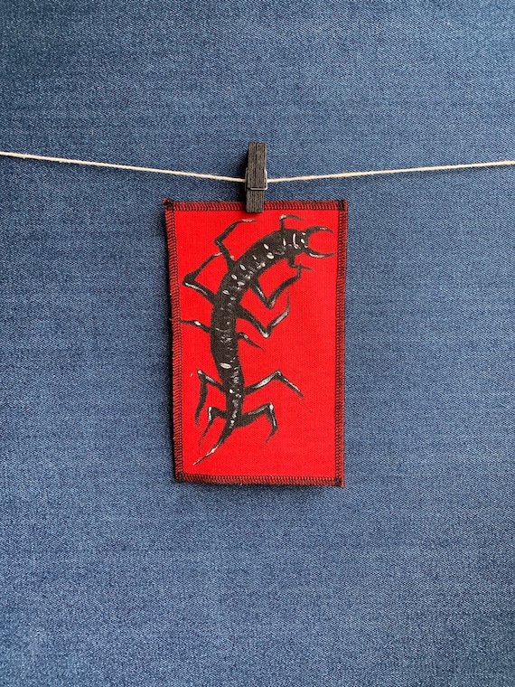 Crawling Centipede Patch Hand Painted by V