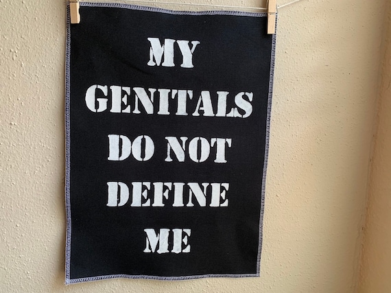 My Genitals Do Not Define Me Back Patch - Black