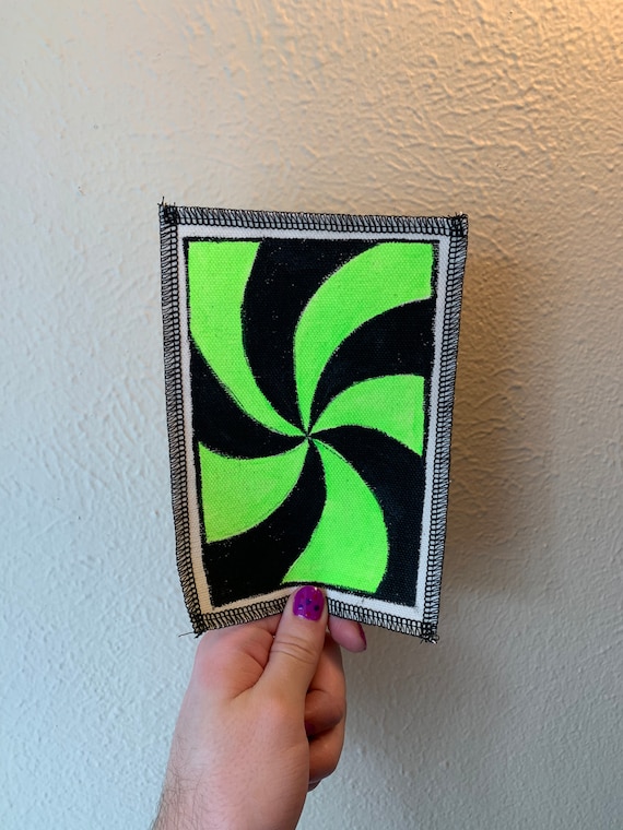 Neon Spiral Patch Hand Painted by V
