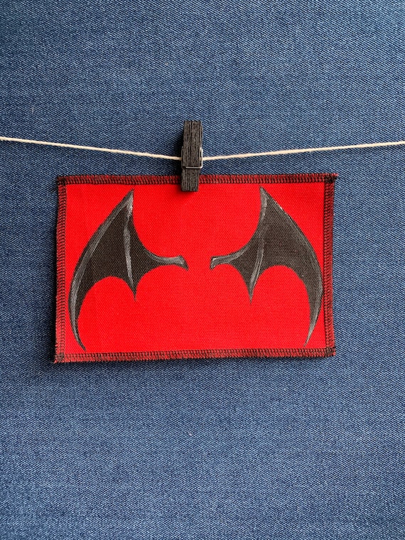 Demon Wing Patch Hand Painted by V