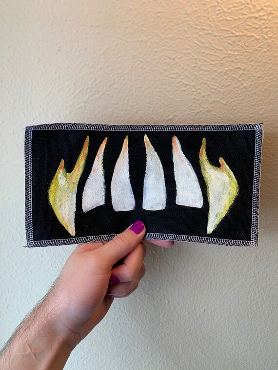 Monster Teeth Patch Hand Painted by V