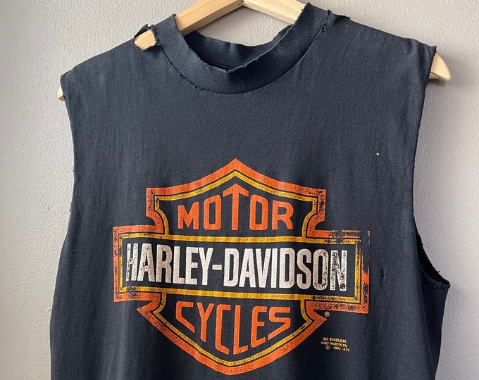90s Vintage Harley Davidson Distressed Tank Top
