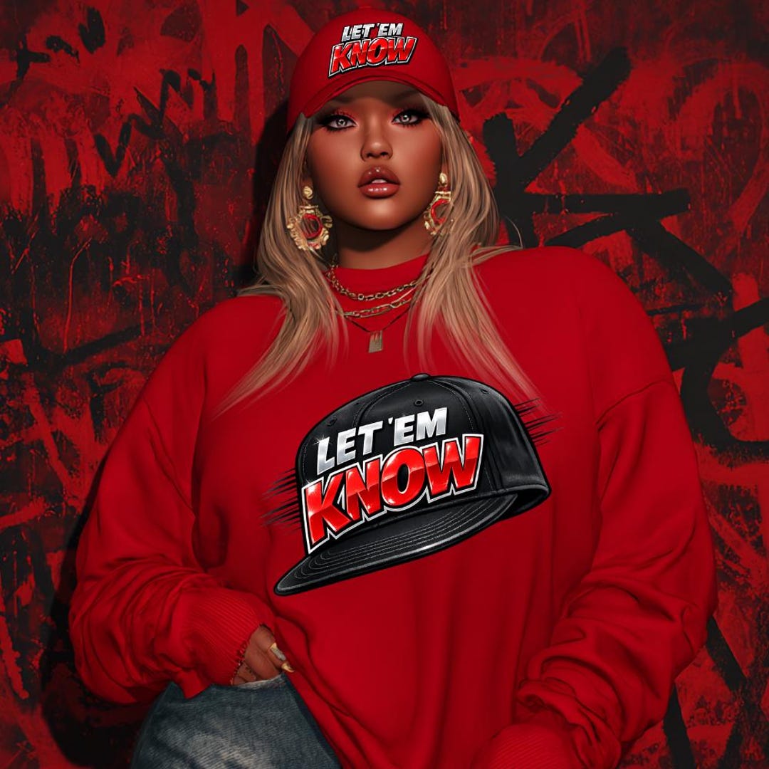 Let Em Know Urban PNG Bundle, Snapback Hat & Shirt Designs (instant ...