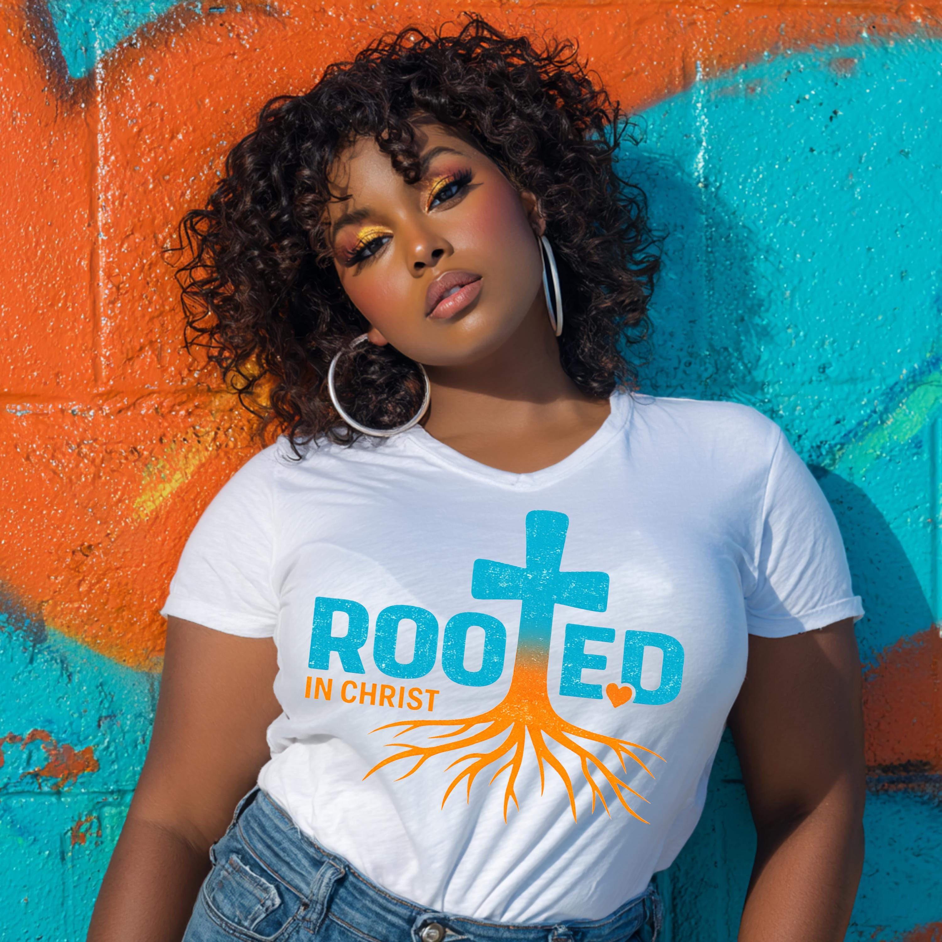 Rooted in Christ PNG, Christian Cross Roots Design, Faith Based Shirt ...