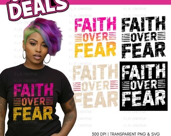 Faith Over Fear PNG Bundle, Christian Sublimation Designs (Digital Download)