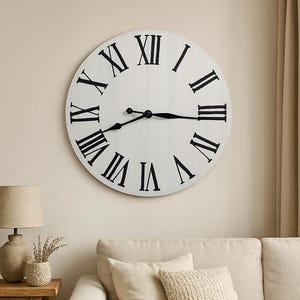 Farmhouse Decor Clock, 24&quot; Large Rustic Clock, Handmade Wall Clock, Wall Clock Large, Rustic Wall Clock, Wooden Wall Clocks, Home Decor