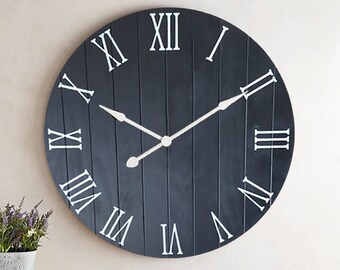 Hand made wooden wall clock Large Rustic Wood Clock Fixer Upper Style Rustic Clock Fixer Upper Decor, Rustic Wall Clock Wooden Clocks