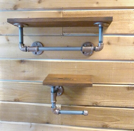 Items similar to Industrial Style Towel Bar and Toilet Paper Holder