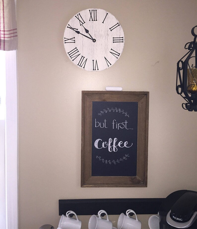 Rustic Farmhouse Kitchen Clock 12 Diameter Rustic Etsy