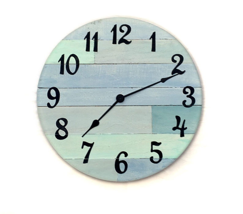 Beach Wall Clock 16 Rustic Pallet Wood Reclaimed Nautical Theme For Cottage Or Coastal Decor