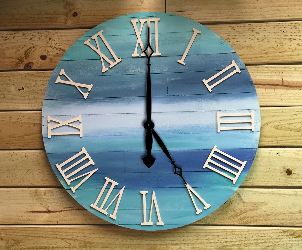 Unique Large Clock Reclaimed wood clock wooden wall clock Etsy