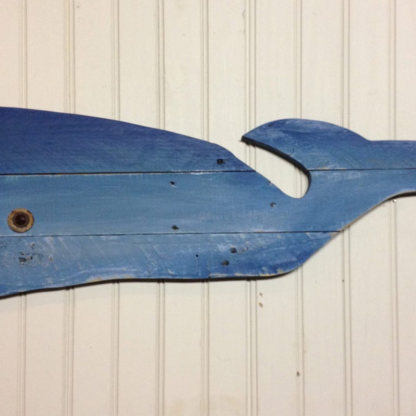 Cute Wooden Whale Wall Art, 30" Rustic Whale wall decor, pallet wood whale, whale nursery, beach cottage, or nautical theme or ocean decor