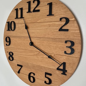 Large 18&quot; Round Rustic Wall Clock, farmhouse clock, Oversized Clock.