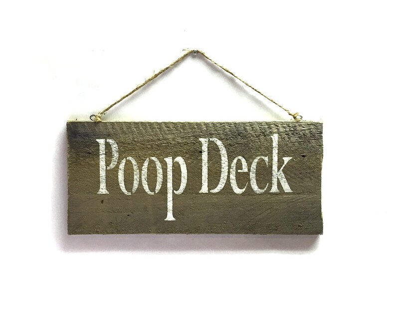Rustic Baby Gift Poop Deck Sign Beach Bathroom Decor Beach ...