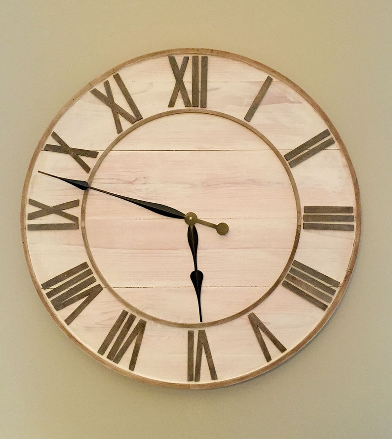 Farmhouse Wall Clock 26 Shabby Chic Clocks Large Rustic Hand Made