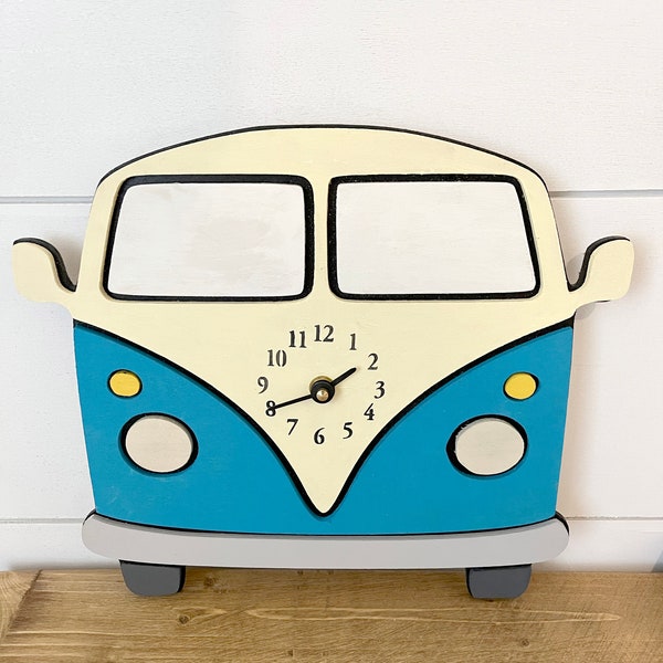 VW Camper Bus Clock, Volkswagen Van, Beach Home Decor, Surf Buggy Clock, Surf Decor VW Campervan