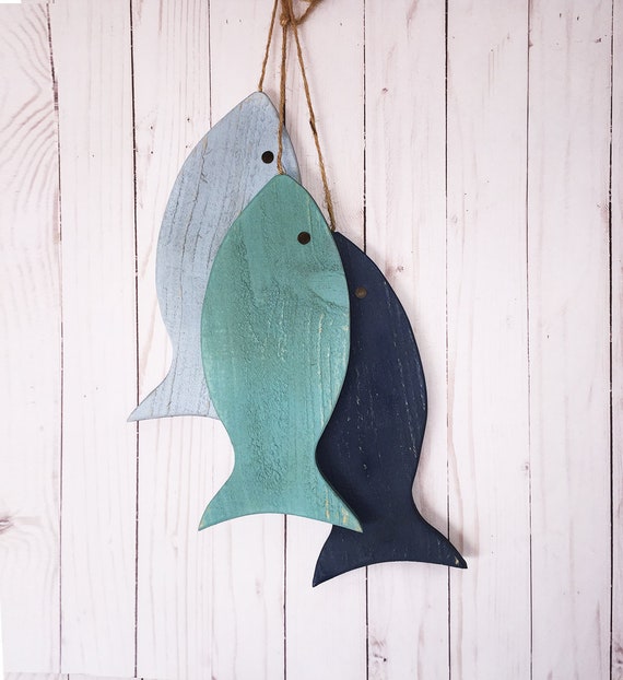 Rustic Wooden Fish, Wooden Rustic Fish, Painted String of Fish Wall Decor, Fishing  Gifts for Men, Beach House Decor, Lake House Decor -  Canada