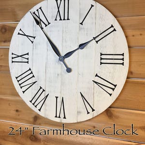 Rustic Farmhouse Decor Wall Clock, Large Wood Wall Clock, Wall Clock Large, Rustic Home Decor image 5