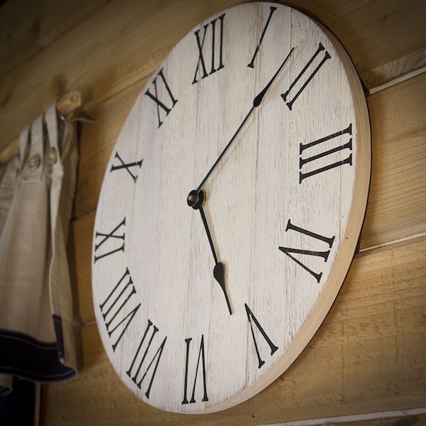 Rustic Farmhouse Decor Wall Clock, Large Wood Wall Clock, Wall Clock Large, Rustic Home Decor