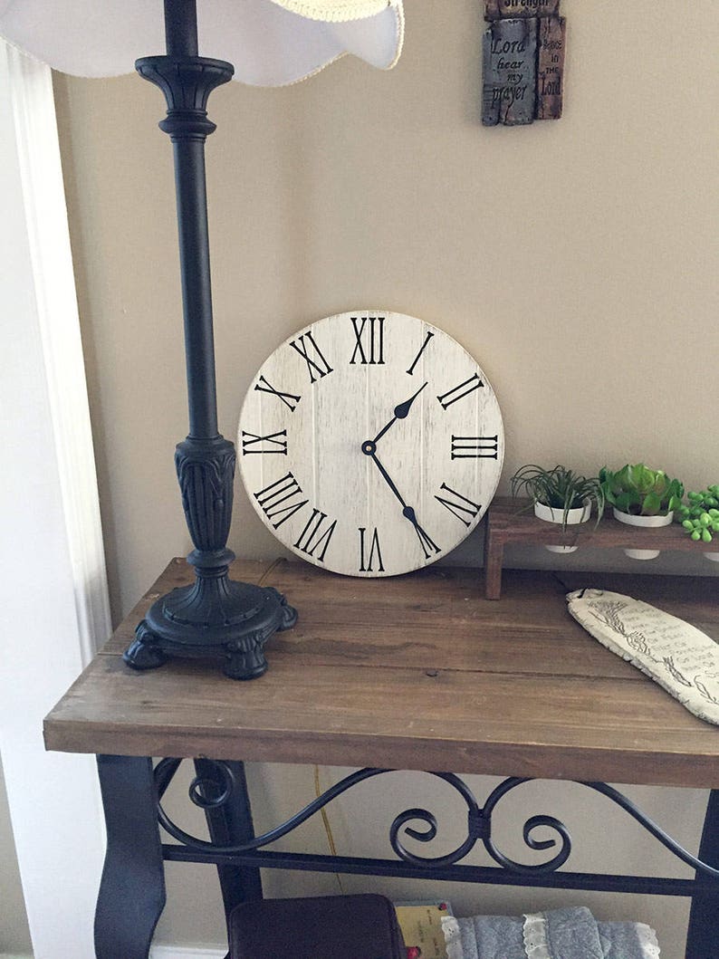 Rustic Farmhouse Kitchen Clock 12 Diameter Rustic Etsy