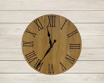 Rustic Farmhouse Clock Wall Clock, Large Wood Wall Clock, Wall Clock Large, Rustic Home Decor