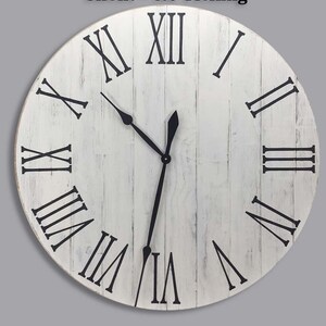 Large Farmhouse Wall Clock: Rustic Wood Decor (30