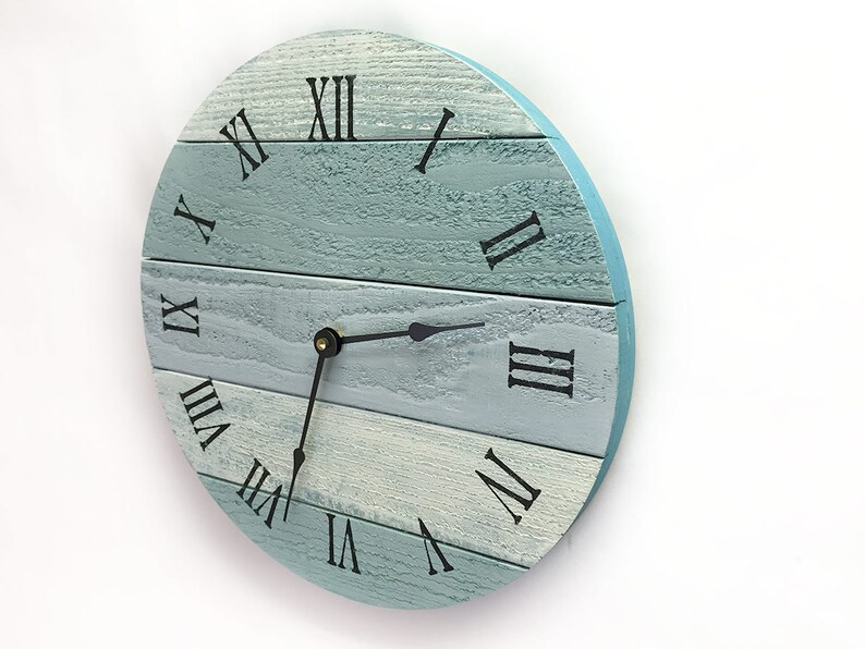 Beach Wall Clock 12 Or 16 Wide Hanging Rustic Nautical Theme For Cottage Coastal Decor