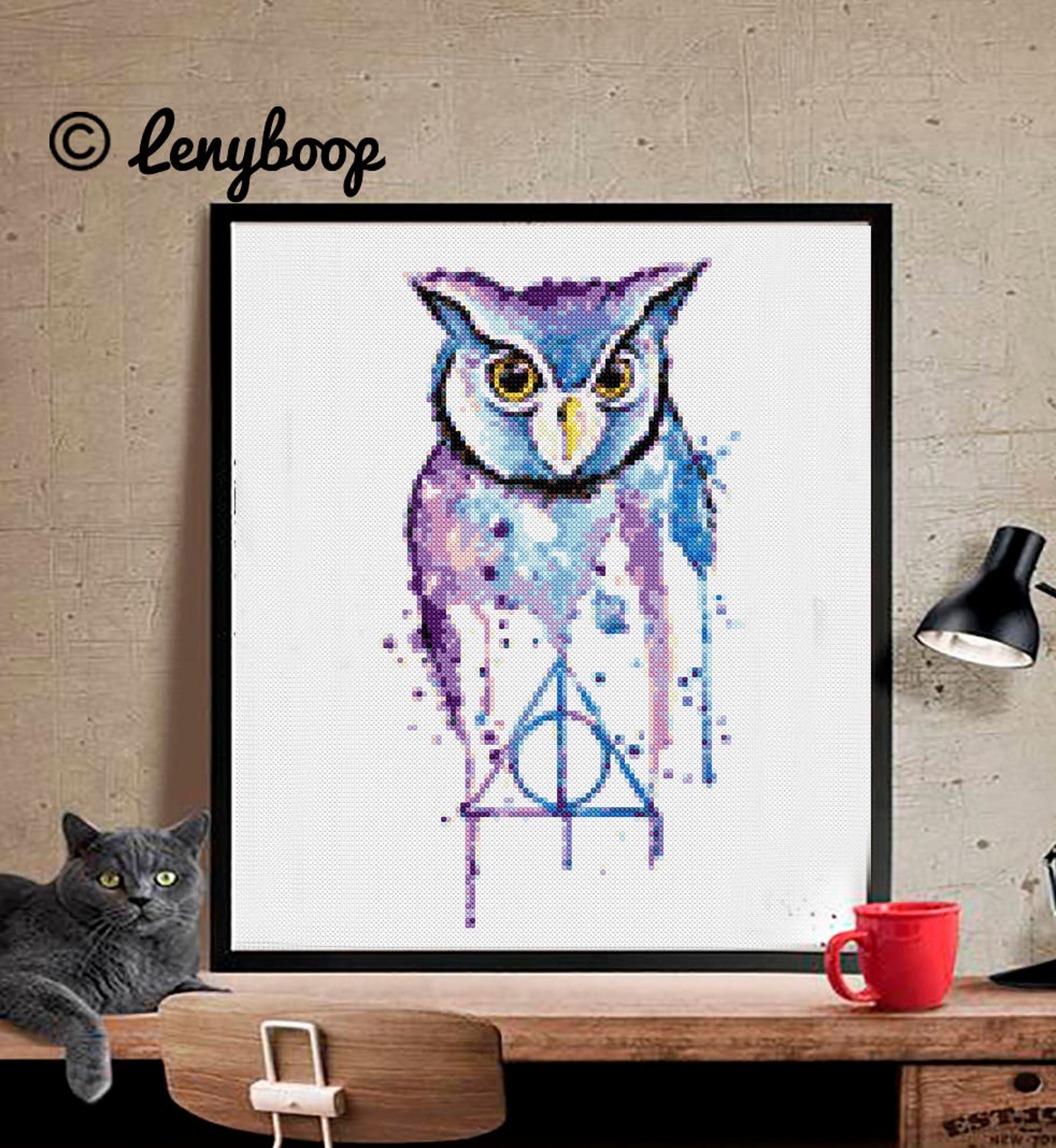 Harry Potter Cross Stitch Pattern Modern.harry Potter Owl | Etsy