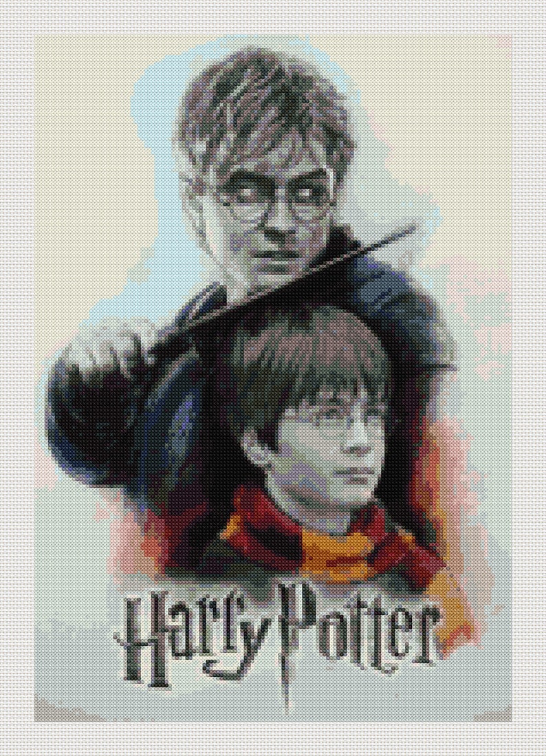 Harry Potter Cross stitch pattern modern.  Harry Potter cross image 1