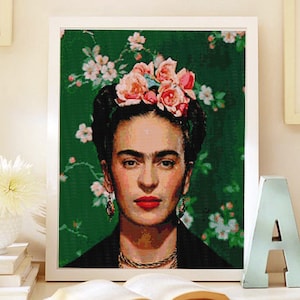 Frida Kahlo Cross Stitch Modern Pattern Download PDF. Patrón - Etsy