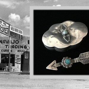 Boîte à Pilules Ancienne En Argent Massif Sterling - Poinçonnée, Style Sud-Ouest Avec Turquoise