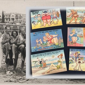 Two Left to Choose From!  1940s Unused Risque Naughty Humorous Postcards