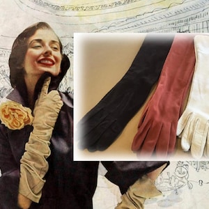 Two Left to Choose From!  Elegant, Long Vintage Kid Skin Dress Gloves, As Found in Portland Oregon Estate